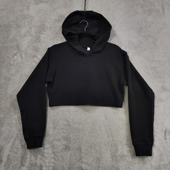 Lululemon Athletica Hoodie Cropped Sweatshirt Black Women's Size 4 Athleisure - Picture 1 of 9